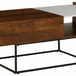 Ashley Furniture Rusitori - Brown / Beige / White - Rect Lift Top Cocktail Table