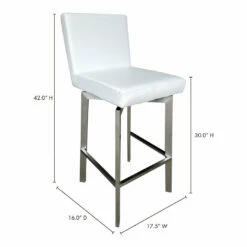 Moe's Home Collection Giro Swivel Barstool White Stools
