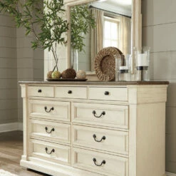 Signature Design By Ashley® Bolanburg - Two-tone - Dresser, Mirror, Louvered Bed