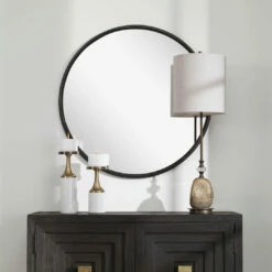 Accessories Uttermost Belham Round Iron Mirror
