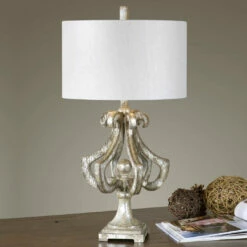 Accessories Uttermost Vinadio Distressed Silver Table Lamp