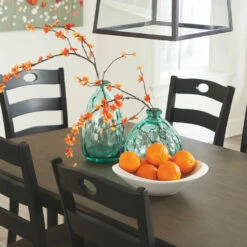 Ashley Furniture Froshburg - Black - Dining Room Table Set (7/cn) Dining Room Sets