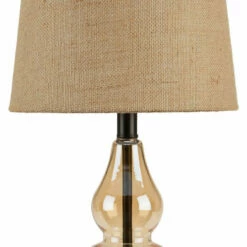 Ashley Furniture Makana - Champagne/black - Glass Table Lamp (1/cn) Accessories