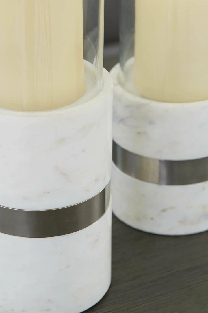 Deals 🌟 Ashley Furniture Gracelyn - White/silver Finish - Candle Holder Set (2/cn) Table Decor ⌛ 5 Ashley Furniture Gracelyn - White/silver Finish - Candle Holder Set (2/cn) Table Decor