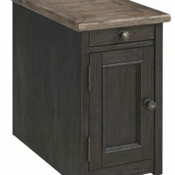 Ashley Furniture Tables Tyler - Grayish Brown/black - Chair Side End Table