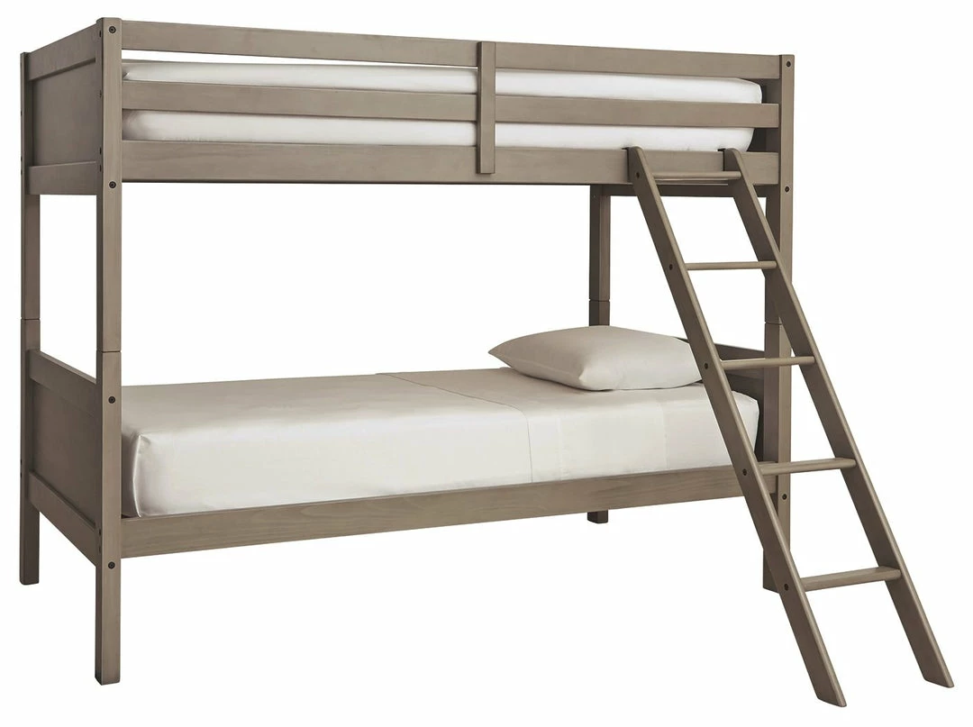 Budget ⭐ Ashley Furniture Lettner - Light Gray - Twin/twin Bunk Bed W/ladder Beds 💯 3 Ashley Furniture Lettner - Light Gray - Twin/twin Bunk Bed W/ladder Beds