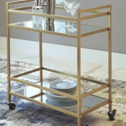 Ashley Furniture Bars & Bar Carts Kailman - Gold Finish - Bar Cart