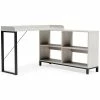Best Sale ✨ Signature Design By Ashley® Bayflynn - White/black - L-desk Desks ✨ 1 Signature Design By Ashley® Bayflynn - White/black - L-desk Desks
