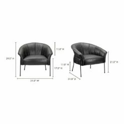 Moe's Home Collection Gordon Arm Chair Black Chairs