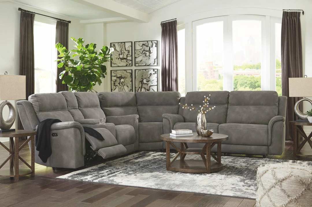 Deals ✔️ Signature Design By Ashley® Sectionals Next-gen Durapella - Slate - Power Sofa 3 Pc Sectional 🌟 4 Signature Design By Ashley® Sectionals Next-gen Durapella - Slate - Power Sofa 3 Pc Sectional