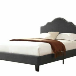 Emerald Home Beds Upholstered King Bed Charcoal
