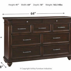 Ashley Furniture Dressers Brynhurst - Dark Ultimate Best In Class Dresser, Mirror