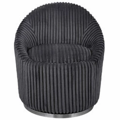 Chairs Uttermost Crue Gray Fabric Swivel Chair