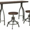 Hot Sale 🎁 Ashley Furniture Odium - Rustic Brown - Rect Drm Counter Tbl Set(3/cn) 🔥 2 Ashley Furniture Odium - Rustic Brown - Rect Drm Counter Tbl Set(3/cn)