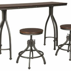 Ashley Furniture Odium - Rustic Brown - Rect Drm Counter Tbl Set(3/cn)