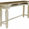 New 🎁 Ashley Furniture Realyn - White - Long Counter Table Tables ⭐ 2 Ashley Furniture Realyn - White - Long Counter Table Tables