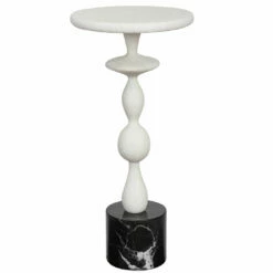 Uttermost Inverse White Marble Drink Table Tables