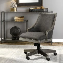 Uttermost Aidrian Charcoal Desk Chair Chairs