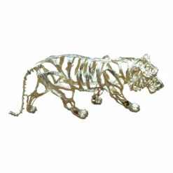 Moe's Home Collection Tiger Stripes Statue Small Pewter
