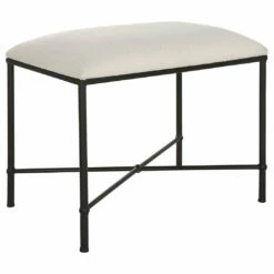 Benches Uttermost Avenham Small Black Framed Bench