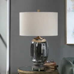 Uttermost Caswell Amber Glass Table Lamp