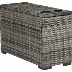 Signature Design By Ashley® Harbor Court - Gray - Console With Drink Holders