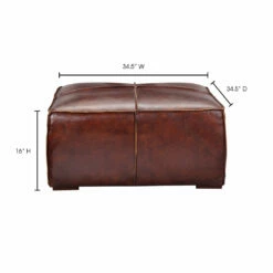 Moe's Home Collection Stamford Coffee Table Cappuccino Brown Leather