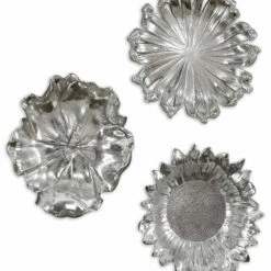 Uttermost Silver Flowers Wall Art, Set/3