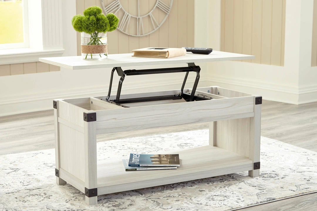 Best Sale 🥰 Ashley Furniture Bayflynn - Whitewash - Rect Lift Top Cocktail Table 😀 8 Ashley Furniture Bayflynn - Whitewash - Rect Lift Top Cocktail Table