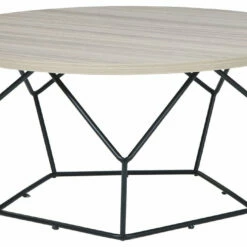 Ashley Furniture Waylowe - Light Brown/black - Round Cocktail Table