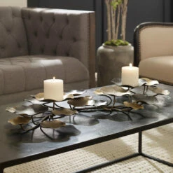 New ⭐ Uttermost Lying Lotus Metal Candleholders Table Decor ✨ 7 Uttermost Lying Lotus Metal Candleholders Table Decor