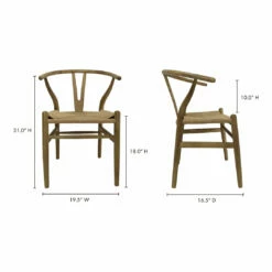 Moe's Home Collection Chairs Ventana Dining Chair Natural-m2