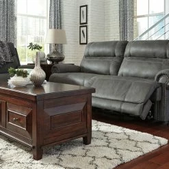 Signature Design By Ashley® Austere - Ultimate Best In Class 2 Seat Reclining Sofa, Double Reclining Loveseat With Console