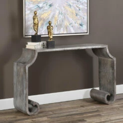 Uttermost Agathon Stone Gray Console Table