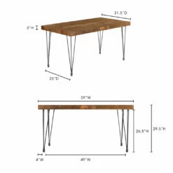 Moe's Home Collection Boneta Dining Table Small Natural Tables