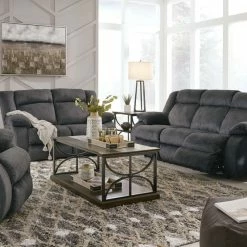Signature Design By Ashley® Burkner - Set - Reclining Power Sofa, Reclining Power Loveseat, Power Rocker Recliner