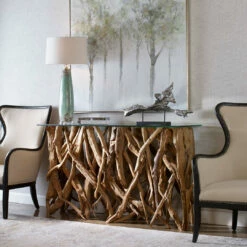 Tables Uttermost Teak Wood Console