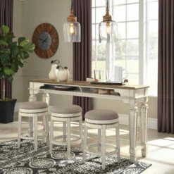 Ashley Furniture Realyn - White - Long Counter Table Tables