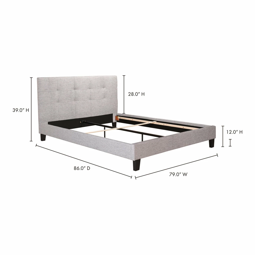 Discount 🔥 Moe's Home Collection Eliza King Bed Light Grey Fabric Beds 😉 7 Moe's Home Collection Eliza King Bed Light Grey Fabric Beds