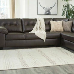 Promo 🎉 Signature Design By Ashley® Vallcherr - Ivory/brown - Medium Rug Accessories 😀 8 Signature Design By Ashley® Vallcherr - Ivory/brown - Medium Rug Accessories