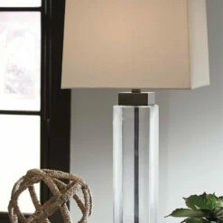 Ashley Furniture Alvaro - Clear/bronze Finish - Glass Table Lamp (2/cn)