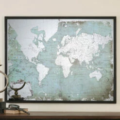 Accessories Uttermost Mirrored World Map