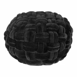 Moe's Home Collection Accessories Pj Velvet Pouf Black