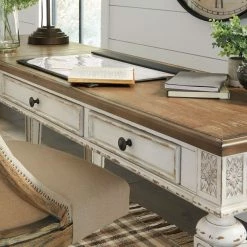 Ashley Furniture Realyn - White/brown - Home Office Desk Return