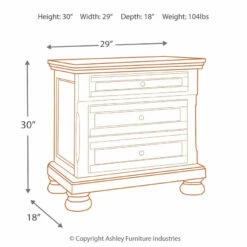 Ashley Furniture Flynnter - Medium Brown - Two Drawer Night Stand Nightstands