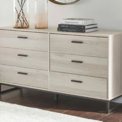 Outlet ✔️ Signature Design By Ashley® Socalle - Natural - 5 Pc. - 👗 Dresser, Four Drawer Chest, Three Drawer Chest, Queen Panel Platform Bed Bedroom Sets 🔥 13 Signature Design By Ashley® Socalle - Natural - 5 Pc. - Dresser, Four Drawer Chest, Three Drawer Chest, Queen Panel Platform Bed Bedroom Sets