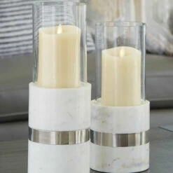 Deals 🌟 Ashley Furniture Gracelyn - White/silver Finish - Candle Holder Set (2/cn) Table Decor ⌛ 6 Ashley Furniture Gracelyn - White/silver Finish - Candle Holder Set (2/cn) Table Decor