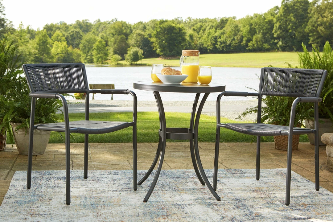 Best Pirce 👍 Signature Design By Ashley® Crystal - Gray - Chairs W/table Set (3/cn) ✔️ 7 Signature Design By Ashley® Crystal - Gray - Chairs W/table Set (3/cn)