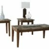 Ashley Furniture Tables Theo - Warm Brown - Occasional Table Set (3/cn)