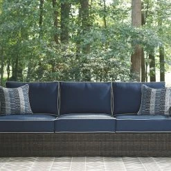 Signature Design By Ashley® Grasson Lane - Brown/blue - 6 Pc. - Lounge Set Outdoor Sets